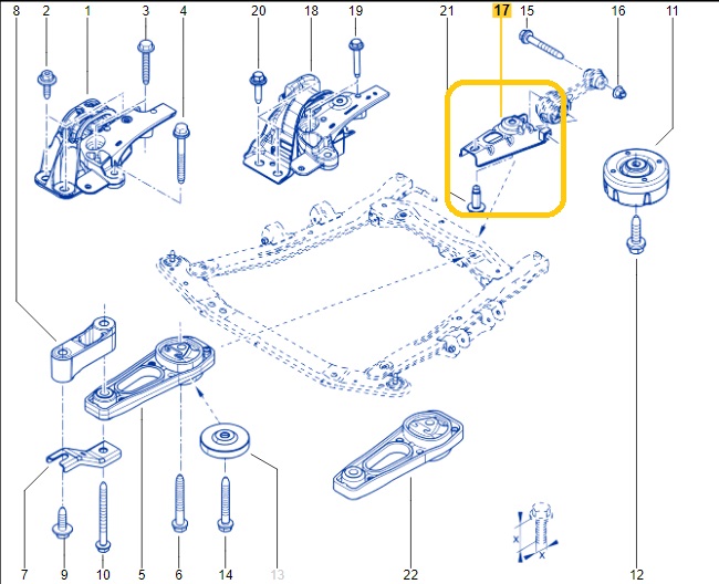 Кронштейн опоры двигателя Renault Duster F4RE410 2019 (б/у)