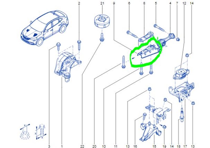 Кронштейн двигателя Renault Arkana H4ME441P018446 2021 (б/у) Кронштейн двигателя Renault Arkana H4ME441P018446 2021 (б/у)