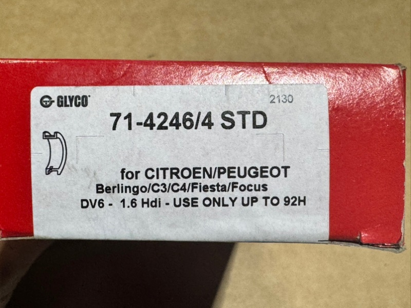 Вкладыши шатунные STD Peugeot Citroen Ford Volvo Partner 206 207 208 301 308 407 408 508 C2 C3 C4 C5 DS3 DS4 DS5 Partner Berlingo