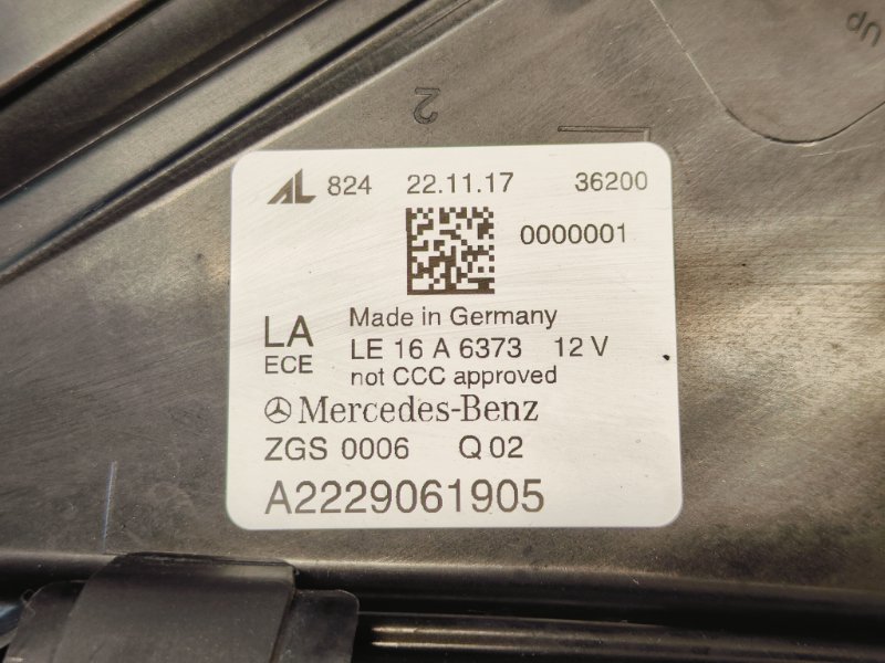 Фара Mercedes-Benz S350D W222 656929 2017 перед. лев. (б/у) Фара Mercedes-Benz S350D W222 656929 2017 перед. лев. (б/у)