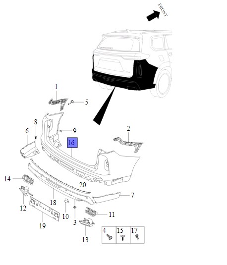 Бампер Exeed VX задн. (б/у)