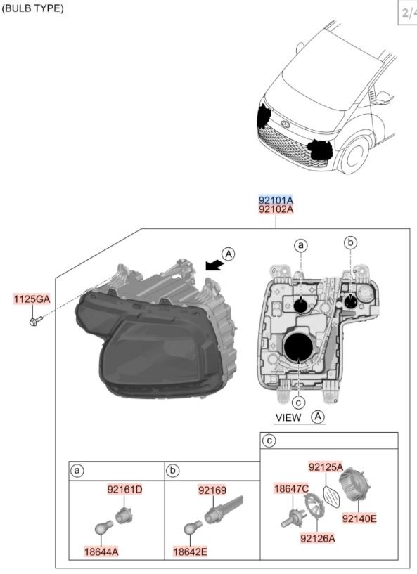 Фара передняя левая Staria 2023 US4 D4HB