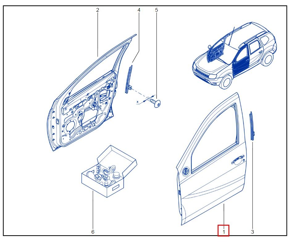 Дверь Renault Duster HSM F4R 2015 перед. лев. (б/у)
