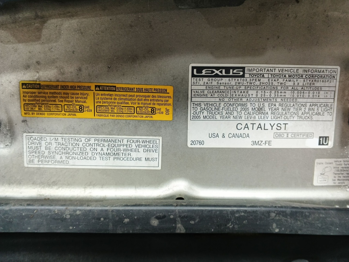 Капот Lexus RX330 MCU33 3MZFE 2005 (б/у)