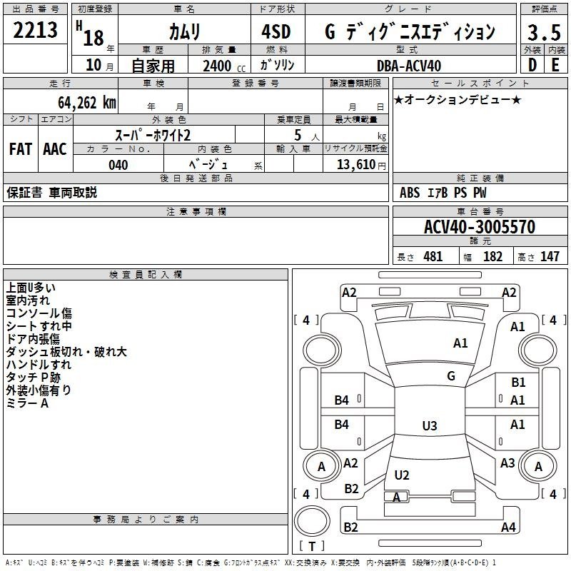 Автомобиль в разбор Toyota Camry 2006 ACV40 2AZFE