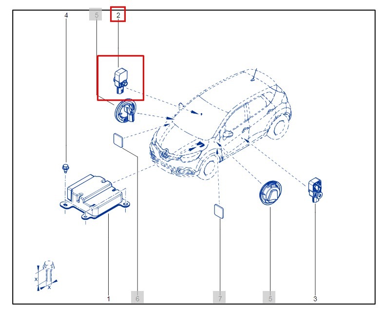 Датчик удара RENAULT KAPTUR ДЖИП/SUV 5 ДВ H4M D4D4 2019 (б/у)