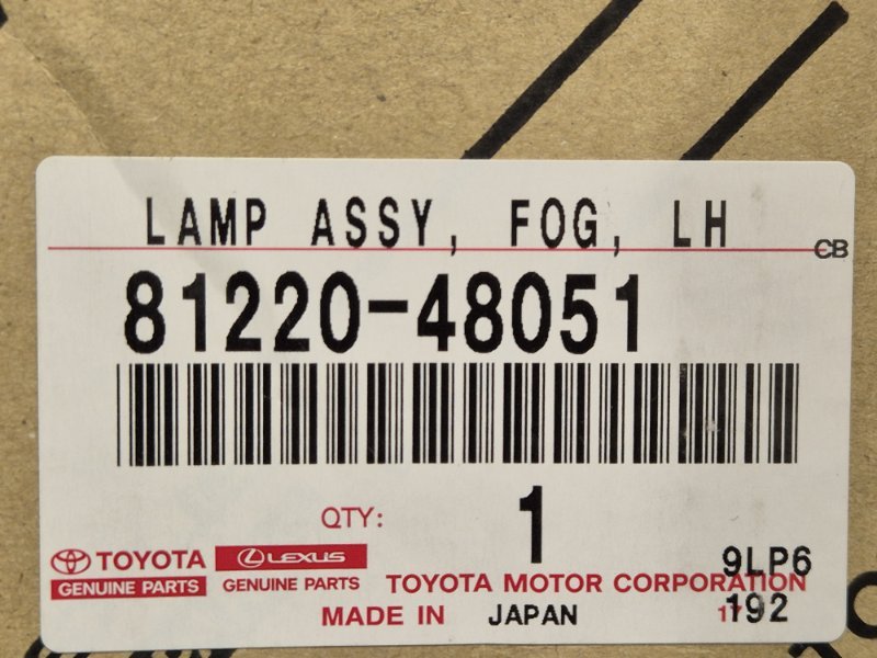 Фара противотуманная Lexus ES 6 перед. лев.